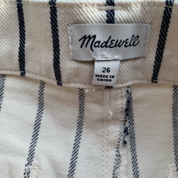 Madwell Cream/Black Canvas Buttoned shorts 26 - Picture 3 of 9